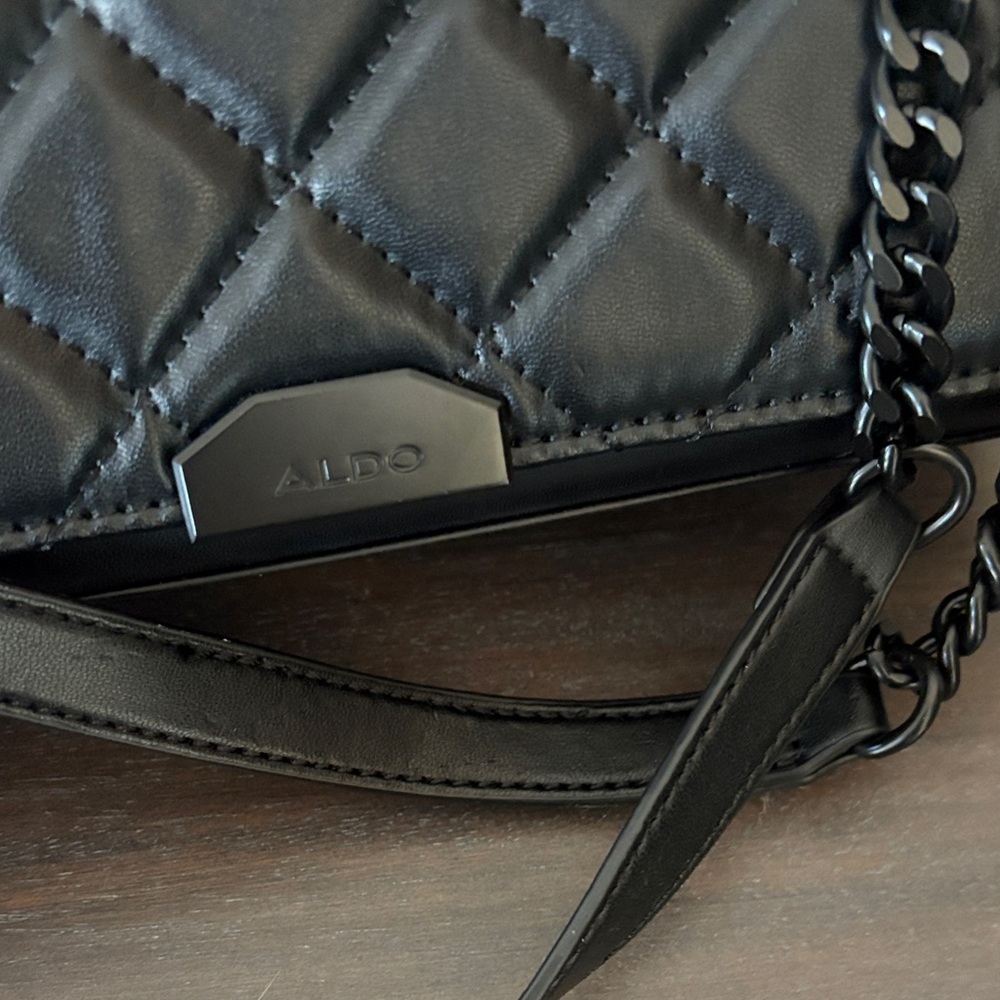 Aldo Black Quilted Crossbody Bag - Picture 2 of 3
